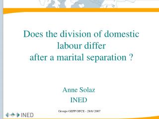 Does the division of domestic labour differ after a marital separation ?