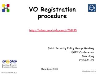 VO Registration procedure