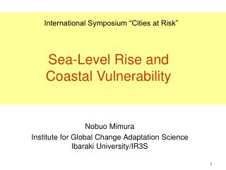 Nobuo Mimura Institute for Global Change Adaptation Science Ibaraki University/IR3S