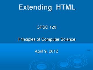 Extending HTML