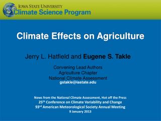 Climate Effects on Agriculture