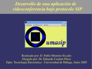 Desarrollo de una aplicación de videoconferencia bajo protocolo SIP