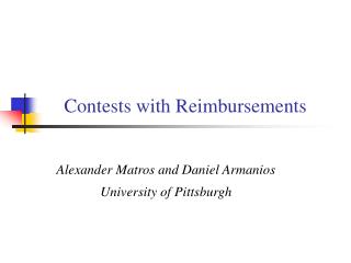Contests with Reimbursements