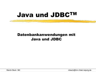 Java und JDBC TM