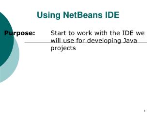 Using NetBeans IDE