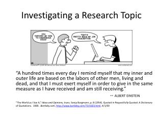 Investigating a Research Topic