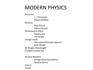 MODERN PHYSICS