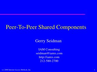 Peer-To-Peer Shared Components