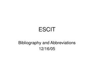 ESCIT