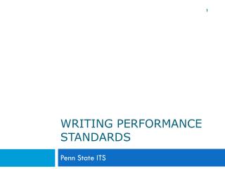 Writing Performance Standards