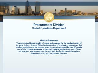 Procurement Division Central Operations Department