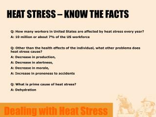 HEAT STRESS – KNOW THE FACTS