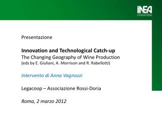 Presentazione Innovation and Technological Catch-up