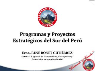 Programas y Proyectos Estratégicos del Sur del Perú
