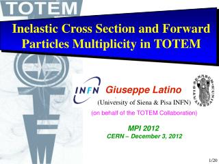Inelastic Cross Section and Forward Particles Multiplicity in TOTEM