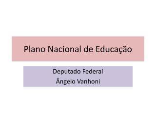 Plano Nacional de Educação