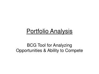 Portfolio Analysis