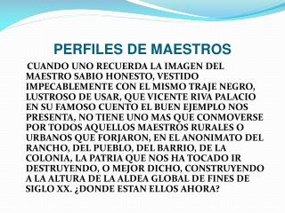 PERFILES DE MAESTROS