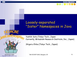 Loosely-separated “Sister” Namespaces in Java