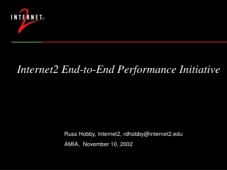 Internet2 End-to-End Performance Initiative