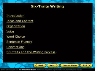 Six-Traits Writing