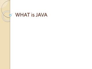 WHAT is JAVA