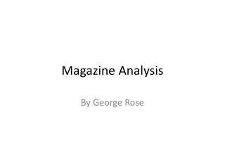 Magazine Analysis