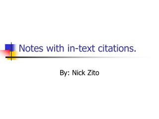 Notes with in-text citations.