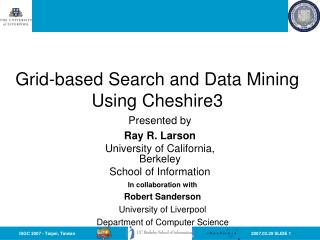 Grid-based Search and Data Mining Using Cheshire3