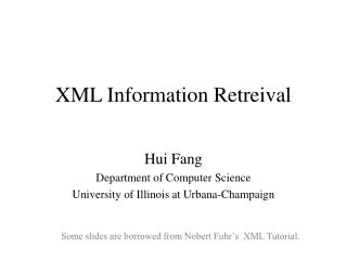 XML Information Retreival