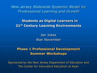 New Jersey Statewide Systemic Model for Professional Learning and Growth
