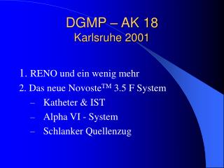 DGMP – AK 18 Karlsruhe 2001