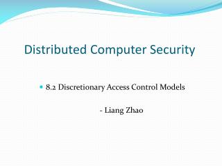 Distributed Computer Security