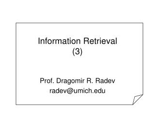 Information Retrieval (3)