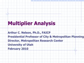 Multiplier Analysis