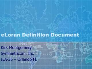 eLoran Definition Document
