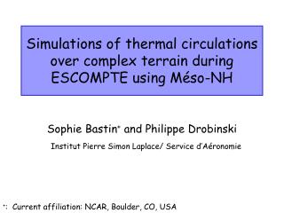 Simulations of thermal circulations over complex terrain during ESCOMPTE using Méso-NH