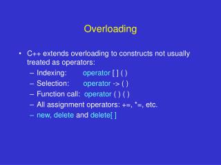 Overloading