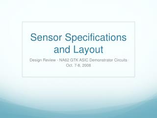 Sensor Specifications and Layout