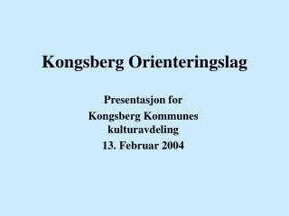 Kongsberg Orienteringslag