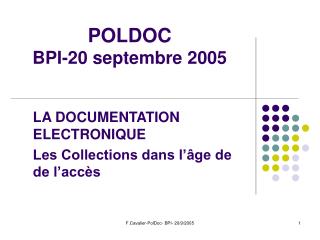 POLDOC BPI-20 septembre 2005