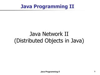 Java Programming II