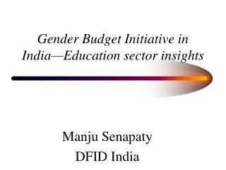 Gender Budget Initiative in India—Education sector insights