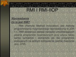 RMI I RMI-IIOP