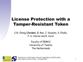 License Protection with a Tamper-Resistant Token