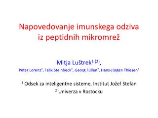 Napovedovanje imunskega odziva iz peptidnih mikromrež