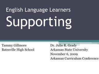 English Language Learners Supporting