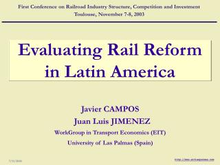 Evaluating Rail Reform in Latin America