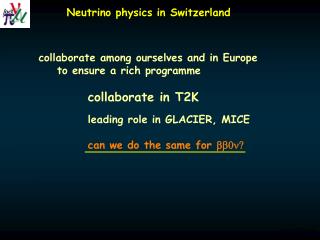 Neutrino physics in Switzerland