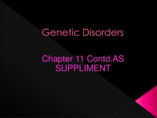 Genetic Disorders